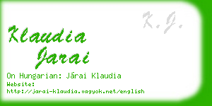 klaudia jarai business card