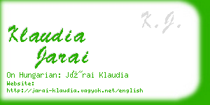 klaudia jarai business card